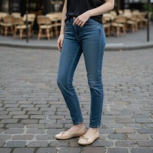 ALDO Light Pink Ballet Flats Gold Shimmer Bow Detail Women’s Size 7